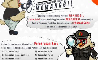 Pengumuman Pendaftaran Calon Anggota Panwaslu Kecamatan Dalam Rangka Pemilihan tahun 2024